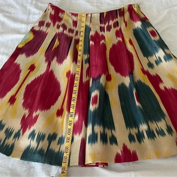 Lauren Ralph Lauren 100% Silk Pleated Skirt Southwestern Print Vintage Sz 6 - Picture 4 of 14
